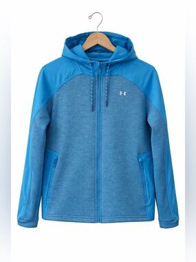 UNDER ARMOUR Zip Hoodie Jacket Blue Tech Fleece Athletic Activewear